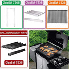 GasSaf 22.5 Flavorizer Bars 7536 7537 | 28 1/8 inch Grill Burner 7508 for Weber Spirit 300 E-310, E-320(Side-Knob), Gas Grill Parts for Spirit 700, Weber 900, Genesis Silver B/C Replacement Parts