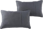 Greendale Home Fashions Sunbrella 21" x 14" Rectangle Outdoor Throw Pillow with Removable Cover (Set of 2), Cast Slate 2 Count