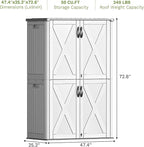 Patiowell 50 Cu.ft Outdoor Storage Cabinet with Lockable Door, Waterproof Horizontal Storage Shed for Tools and Patio Furniture, All-Weather Resin Shed Easy Assemble for Pool or Backyards, White