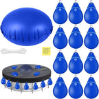 Hungdao 4ft Pool Pillow Cover for Above Ground with 12 Pcs Inflatable Pool Cover Weight with Hook Winter Ice Antifreezing Hanging Bag with Rope and Connection Buckle(Royal Blue,4ft,Round)