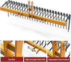 YITAMOTOR 60" Tow Behind Landscape Rake, 3 Point Quick Hitch Lawn Dethatcher Rakes with 26 Steel Tines for Category 1 Tractors, Heavy Duty Powder Coated Finish Tools for Leaves, Pine Needles, Straw