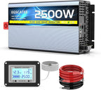 12V 2500W Pure Sine Wave Inverter 12V DC to 110V/120V AC Converter with 4AC Outlets, 5V/3.4A USB, Remote Control with on-Screen Display, Off-Grid Solar Power Inverter for Truck, Home, Vehicles, RV