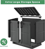 36 Cu Ft Resin Outdoor Storage Shed, Weatherproof Horizontal Outdoor Storage Cabinet with Dual Lock Door for Backyard, Patio, Garage, Garden(Black)