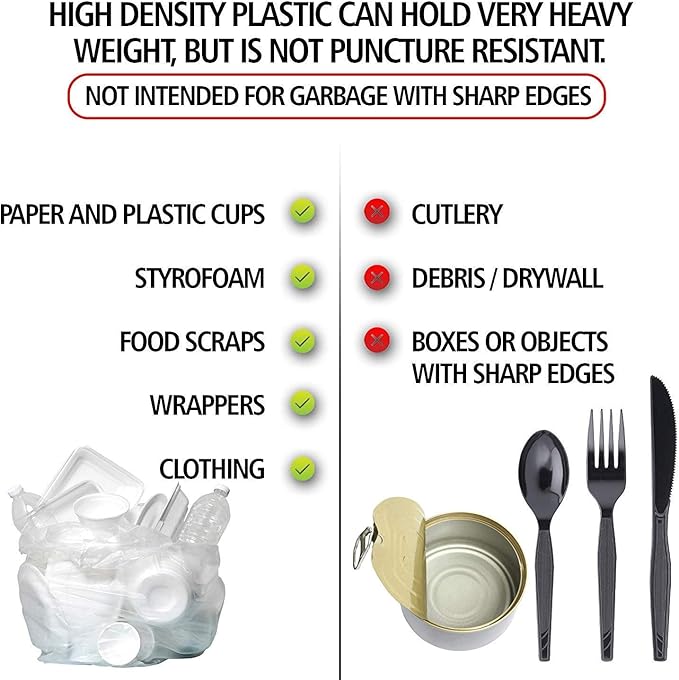 Aluf Plastics High Density Trash Bags, 33 Gallon, 2000 Count, 13 Micron (eq), 33" x 40", Clear, for Bathroom, Office, Industrial, Commercial, Janitorial, Municipal, Recycling