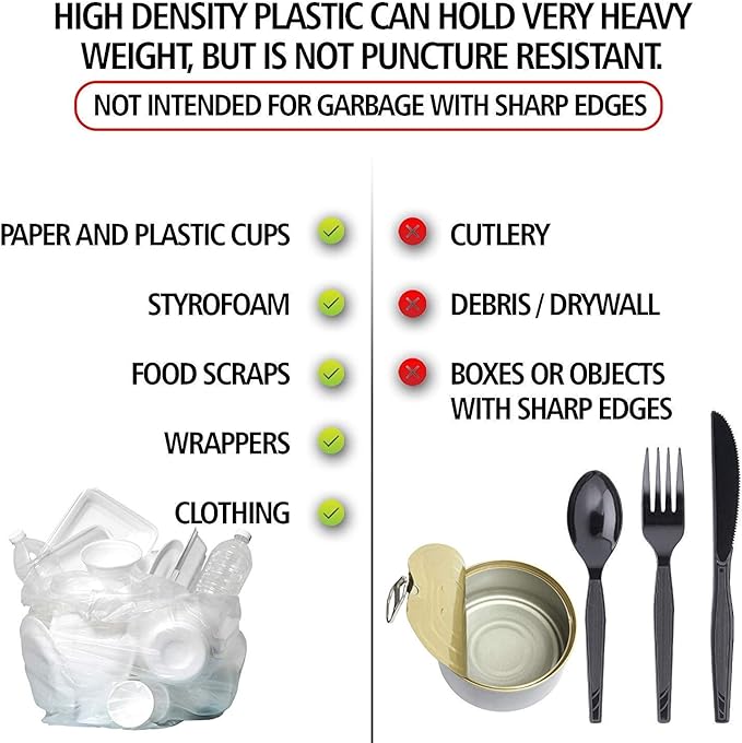 Aluf Plastics High Density Trash Bags, 30 Gallon, 2000 Count, 16 Micron (eq), 30" x 37", Clear, for Bathroom, Office, Industrial, Commercial, Janitorial, Municipal, Recycling