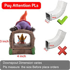Garden Statue for Gutter/Downspout Extension Decoration, 4 * 3" Outdoor Extender Statues, Gnome Outdoor Decor