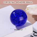 uxcell 40mm/1.6" Crystal Sphere Ball Ice Cracked Glass Solid Decorative Sphere Crystal Ball Prop Ornament for Feng Shui Divination Fortune Telling Tabletop Fountain Decoration, Dark Blue