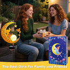 YJFWAL Garden Solar Dog Lights Pathway Stake Lights Glass Globe with Moon Dog Decor, Gifts for Mom Grandma Friends, Outdoor Decor Light Waterproof for Walkway, Yard, Patio or Garden (Warm White)