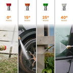 Giraffe Tools Grandfalls Retractable Pressure Washer G20, 2500 PSI 2.2 GPM, 180° Wall Mounted Power Washer, Auto-Retract with 65FT Hose Reel, 5 Nozzles for Floor/Cars/Fences/Patios, Dark Silver