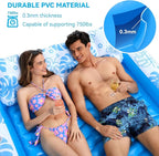 Inflatable Tanning Pool Lounger Float with Cervical Pillow - Pool Floats Adult for Sunbathing, Backyard, Pool Party - Inflate Ball Pit for Babies - Kids Swimming Pool Bed
