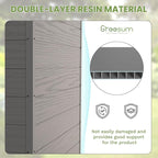 Greesum 6x4FT Plastic Outdoor Storage Shed with Floor, Resin Sheds with Lockable Double Door, Window & Vents, All-Weather Tool Sheds for Garden, Backyard, Patio, Dark Gray