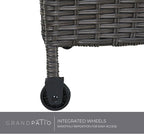 Grand patio 170 Gallon Storage Box, Dark Brown PE Wicker, Minimalist Style, Water Resistant, Flip Top, Smooth Wheels, for Patio Furniture Cushions, Garden Tools, Pool Accessories