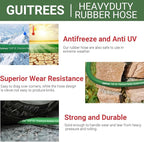 90FT 5/8 Heavy Duty Rubber Garden Hose - 200psi Working, 1000psi Burst - Hot/Cold Water - Five-Layered Braiding for Durability - Versatile for Gardening, Agriculture, Construction(Green)