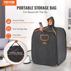 VEVOR Portable Personal Steam Sauna Spa Tent with 1200 Watt Steam Generator, with Chair & Storage Bag, Home Therapeutic Sauna Blanket for Detox Relaxation, Time & Temperature Remote Control, Black