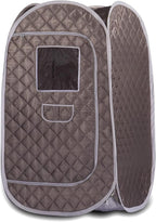 Portable Sauna Tent, Foldable One Person Full Body Spa for Detox Therapy Without Steamer - Dark Grey