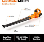 LawnMaster 24VMWBL 24V Max 13-inch Cordless Lawn Mower and Cordless Leaf Blower Combo with 2x4.0Ah Batteries and Charger
