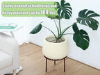 5-Pack 12” Heavy-duty Metal Plant Stands Large Flower Pot Holder for Indoor Outdoor Rust-proof Iron Potted Planter Stand Modern Round Corner Stand Shelf for Living Room Patio Garden Yard, Brown