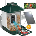 Smart Bird Feeder with Camera, AI Identify Bi rd Species Solar Powered,Full HD Live Video Bird Feeder Camera, 2.4Ghz WiFi,Nstant Arrival Alerts - Best Gifts for Bi rd Lover