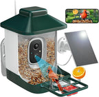 Smart Bird Feeder with Camera, AI Identify Bi rd Species Solar Powered,Full HD Live Video Bird Feeder Camera, 2.4Ghz WiFi,Nstant Arrival Alerts - Best Gifts for Bi rd Lover
