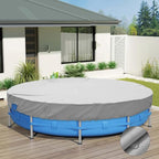 ECOOPTS 13 ft Waterproof Round Polyester Pool Cover for Above Ground Pools, Swimming Pool Cover Protector Winter Safety Cover (Light Grey)