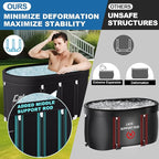 CalmMax Oval Ice Bath Tub with Cover for Athletes XL Portable Cold Plunge Tub - 130 Gal Capacity for Cold Water Therapy Ice Baths at Home Outdoor Gym 41IN