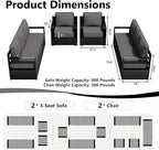 Outdoor Patio Furniture Set, 4-Piece Aluminum Patio Conversation Set All-Weather Metal Outdoor Sectional with 6 Inch Thick Cushions, Deep Setting for Garden, Outside and Porch