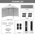 KAMPKEEPER 10x10 Easy Pop Up Canopy Tent with Sidewalls, Instant Outdoor Shade Shelter with Removable 10FT Sun Walls, Quick Setup Waterproof and UV-Resistant for Patio (White, 2 sidewall)