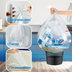 2-4 Gallon Trash Bags, 1000 Count Bulk Value Pack, Clear Plastic Recycling Bags, Small Multi-purpose Garbage Bags for Business Home Bathroom Kitchen Commercial and Industrial