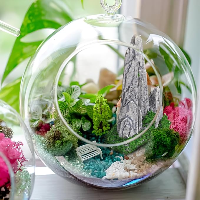 Mipcase Mini Zen Garden Accessories 8pcs Resin Mountain Decor Figures Mini Zen Garden Decor for Micro Landscape Craft Decorations