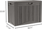 45 Gallon Deck Box, Resin Outdoor Indoor Waterproof Storage Box, Lockable Storage Box With Handle for Patio Furniture - Garden Tools - Swimming Pool Tools UV-Resistant, Grey