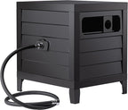 Metal Garden Hose Reel Deck box, Durable Steel Garden Hose Storage Box Cabinet, 150ft 5/8" Garden Hose Capacity. - Hose guide Manual Rewind, No-leak aluminum water connections