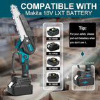Cordless Mini Chainsaw 6 Inch for Makita 18V LXT (No Battery), Brushless Portable Electric Chain Saw Tool for Makita BL1850, Small Handheld Chainsaw for Pruning Shear Branch Wood Cutting Tree Trimming