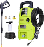 Electric Pressure Washer, 1800PSI 1.6GPM Portable Power Washer with 20FT Hose & 35FT Power Cord, Two Nozzles, 0.4L Soap Bottle for Car Driveways Patio Garden
