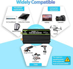 NOVOPAL 5000 Watt Pure Sine Wave Power Inverter DC 24V to AC 110V 120V Rv Inverters with 1 USB Port-16 feet Remote Control, LCD Display for Truck, Hurricane, Home