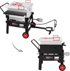 Creole Feast CFB1001A 90 QT Crawfish Boiler, Outdoor Single Sack Propane Gas Cooker with Folding Cylinder Mounting Bracket and Stirring Paddle for Seafood & Crawfish Season, Black