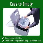 Cuddy Lite Portable Compost Toilet – for Camping, RVs, Campervans, Boats & Tiny Houses – LED Full Indicator, Liquid-Diverting, Separating, Solids Cover, Easy Clean – Portable & Compact