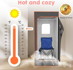 Adamson Full Size Portable Steam Sauna - Indoor Sauna Tent for Home Spa Relaxation + Boost Health and Recovery + 2.6L 1000W Steamer + Chair + Remote + Foot Massager - New - Nylon Orange