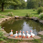20 Pcs Rubber Goose Decoration, Vintage Style Resin Figurine for Porch, Lawn, Desk Top Ornament, Funny Farm Animal Decor