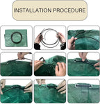 Garden Bags for Leaves, Leaf Bags Reusable Zippered Top with Yard Leaf Collector Bag Heavy Duty with 4 Handles Garden Leaf Bag Leaf Collector Come with Gloves (32Gallon)
