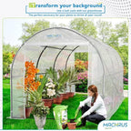 Machrus Ogrow Deluxe Walk-in Tunnel Greenhouse with White Cover