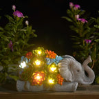 Nacome Elephant Statues with Succulent for Garden Decor: Solar Outdoor Clearance Outside Yard Art Porch Patio Balcony Front Lawn Ornaments –Birthday Gifts for Mom Grandma Women