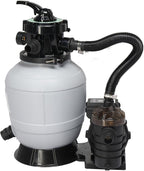 VINGLI Sand Pool Filter 12in Tank with A 1/2HP Pool Pump 115V,24H Timer Above Ground Inground Swimming Pool Pump with Filter Basket,Max 2642GPH