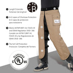 Chainsaw Chaps Apron Wrap 8-layer for Men/Women Loggers Forest Workers Protective Chain Saw Pants Adjustable
