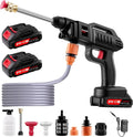 Hidrolavadora Portati, 1500W Cordless Pressure Washer Gun, 60Bar/870 PSI Cordless Portable Pressure Washer with 2 Battery, 2 Nozzles, 5m Hose Cordless Jet Washers, for Cars/Floors/Gardens