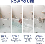 Jetted Tub Cleaner for the Jets and the Tubes 24 Tablets Hot Tub Cleaner for Jet Bathtub Heavy Duty - No Harsh Chemicals and Septic Safe - Compatible with Whirlpool, Spa, Jetted Bath