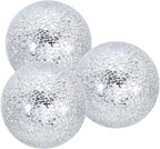 uxcell 4" Decorative Balls, 3 Pcs Mosaic Glass Balls, Decorative Table Sphere Orbs, Centerpiece Balls for Decorating Bowls Vase Tables Wedding Party, Silver