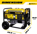 Aceup Energy 4350 Watt Generator, Gas Powered Portable Generator with Wheel Kit & Oil for Home Use, EPA & CARB Compliant