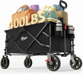 POTAL Foldable Wagons Carts with Wheels, 5 ft³ Collapsible Grocery Cart on Weels with Brakes, Folding Utility Pull Wagon Cart Heavy Duty for Camping Outdoor, Gardening, Sports