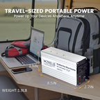 WZRELB 1200W Power Inverter 12V DC to 110V 120V AC,2400W Peak Modified Sine Wave Car Inverter with LED Display,Dual AC Outlets,Soft Starter,Off-Grid Power Converter with High Efficiency up to 90%