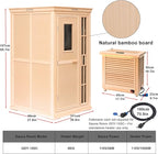 1 Person Dry Sauna for Home Max 165°F Traditional Sauna Experance, Indoor Hemlock Wooden Sauna, 110V-120V Electric Fast Heating, Easy Assembly, 7-Color Lamp, Bluetooth Size: 39.8 x 37.8 x 65.7inch